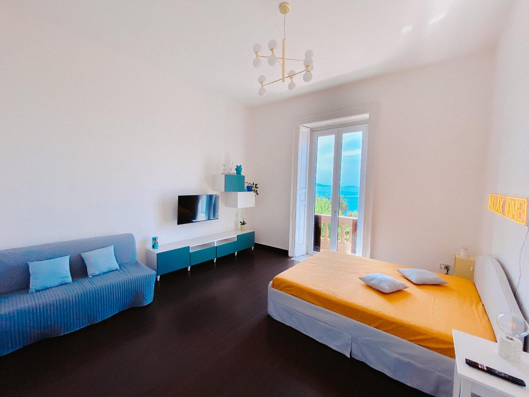 Blue Sea View Apartment Salerno Dış mekan fotoğraf